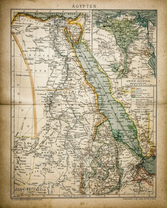 Framed Print : Egypt. Antique illustration of a map of Egypt Framed Print : Egypt. Antique illustration of a map of Egypt