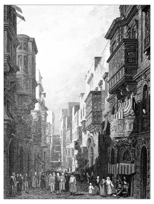 Framed Print : Antique illustration of mediterranean landscapes: Valetta, Malta Framed Print : Antique illustration of mediterranean landscapes: Valetta, Malta