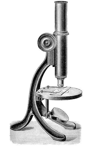 Antique illustration of microscope