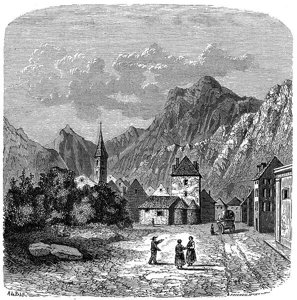 Antique illustration of Mont Dore