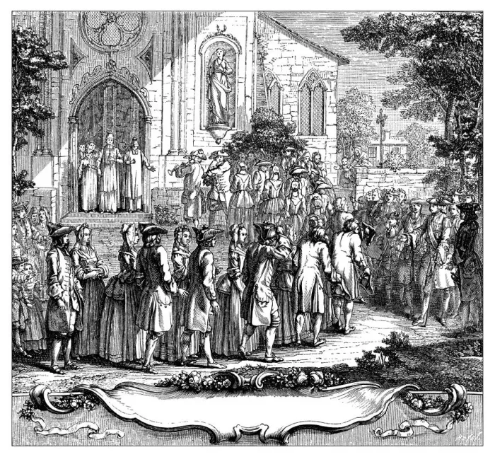 Framed Print : Antique illustration of multiple wedding Framed Print : Antique illustration of multiple wedding