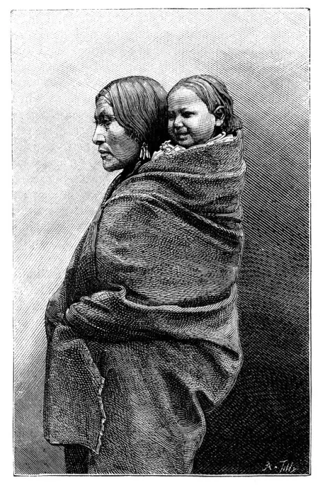 Framed Print : Antique illustration of native American woman