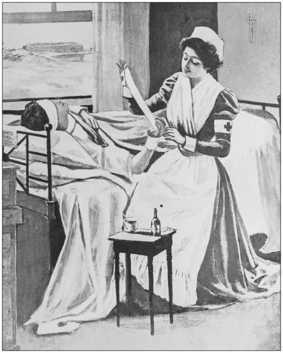 Framed Print : Antique illustration from US navy and army: Nurse Framed Print : Antique illustration from US navy and army: Nurse