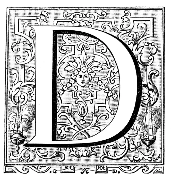 Framed Print : Antique illustration of ornate letter D Framed Print : Antique illustration of ornate letter D
