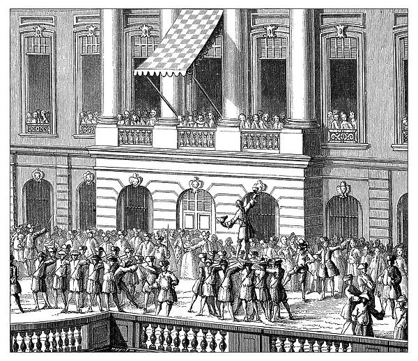 Antique illustration of parade for the king