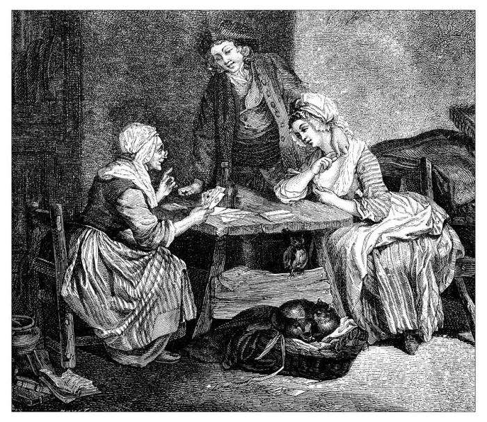 Framed Print : Antique illustration of people indoor Framed Print : Antique illustration of people indoor