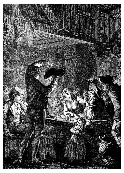 Framed Print : Antique illustration of people indoor Framed Print : Antique illustration of people indoor