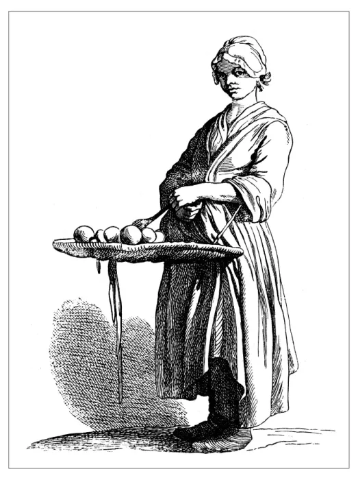 Framed Print : Antique illustration of people and jobs from Paris: Apple vendor