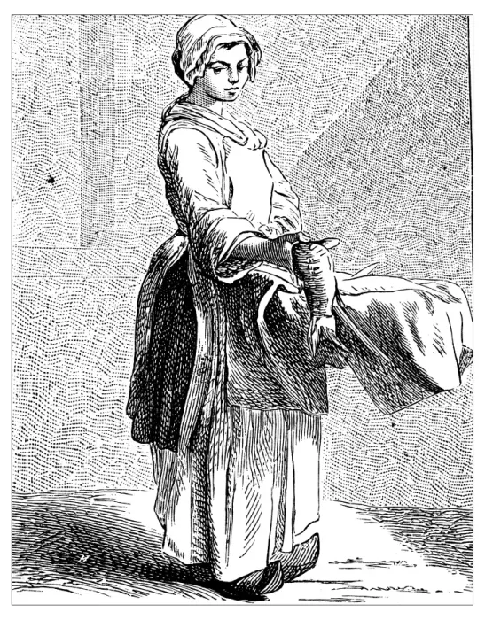 Framed Print : Antique illustration of people and jobs from Paris: fish vendor Framed Print : Antique illustration of people and jobs from Paris: fish vendor