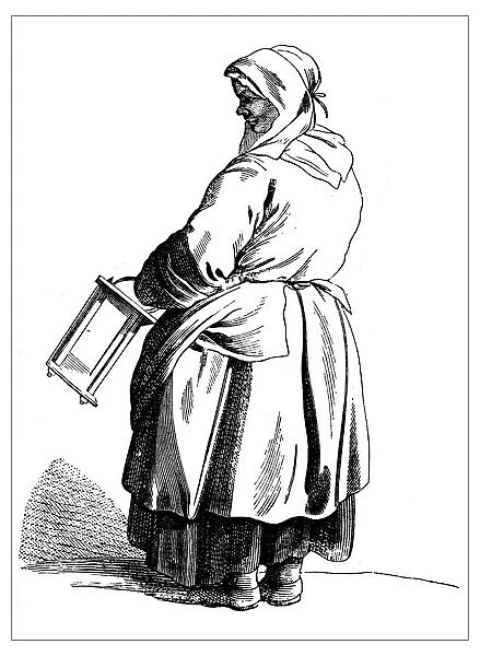 Antique illustration of people and jobs from Paris: Vendor