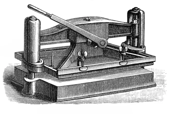 Framed Print : Press. Antique illustration of press Framed Print : Press. Antique illustration of press