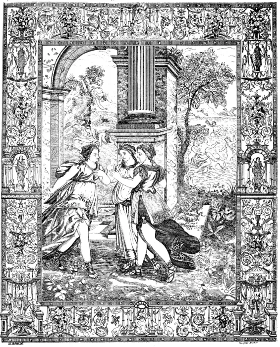 Framed Print : Antique illustration of Psyche with her two sisters Framed Print : Antique illustration of Psyche with her two sisters
