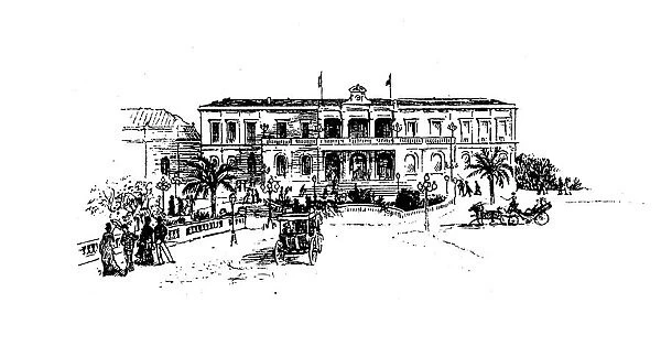 Antique illustration by Randolph Caldecott: Monte Carlo Casino