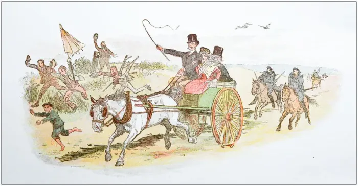 Framed Print : Antique illustration by Randolph Caldecott Framed Print : Antique illustration by Randolph Caldecott