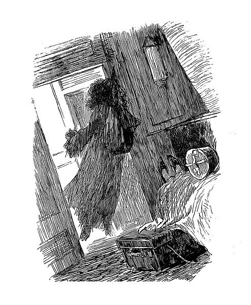 Antique illustration by Randolph Caldecott: Ghost