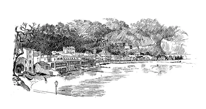 Framed Print : Antique illustration by Randolph Caldecott: Monaco Framed Print : Antique illustration by Randolph Caldecott: Monaco