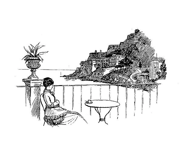 Antique illustration by Randolph Caldecott: Monaco