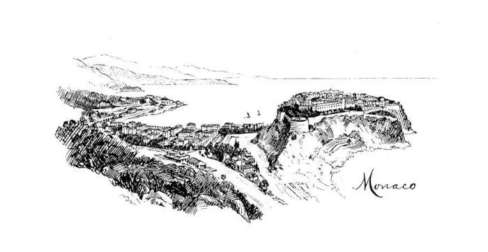 Framed Print : Antique illustration by Randolph Caldecott: Monaco