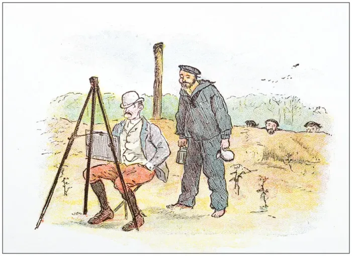 Framed Print : Antique illustration by Randolph Caldecott: Painter Framed Print : Antique illustration by Randolph Caldecott: Painter