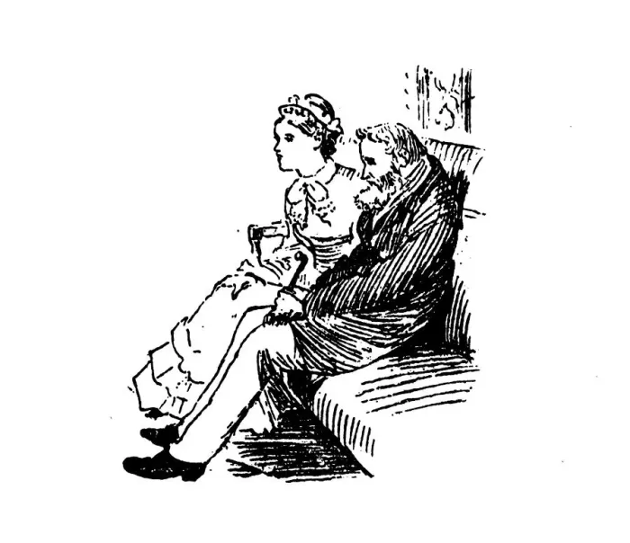 Framed Print : Antique illustration by Randolph Caldecott: People Framed Print : Antique illustration by Randolph Caldecott: People
