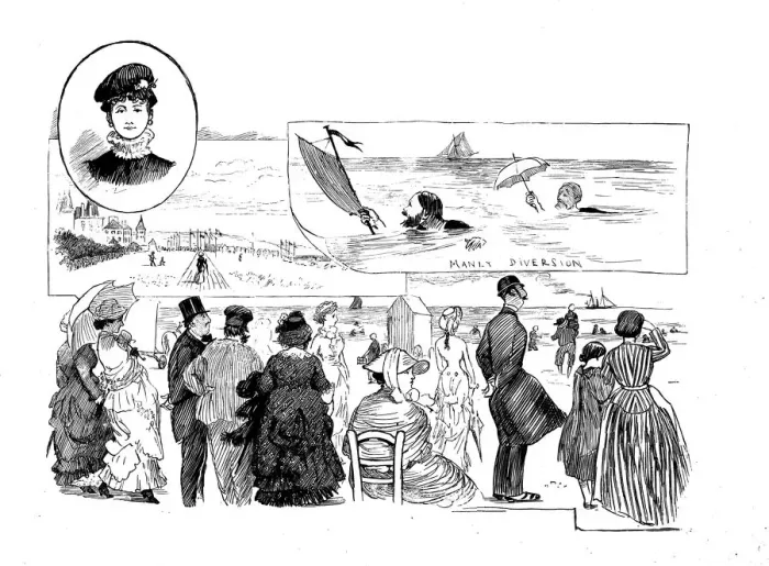 Framed Print : Antique illustration by Randolph Caldecott: FIND ON THE SEA Framed Print : Antique illustration by Randolph Caldecott: FIND ON THE SEA