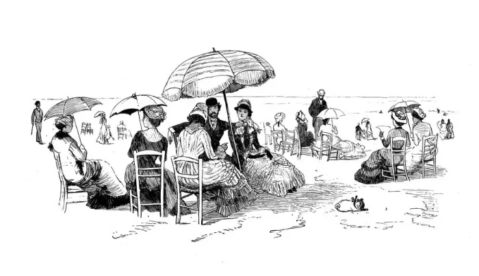 Framed Print : Antique illustration by Randolph Caldecott: FIND ON THE SEA