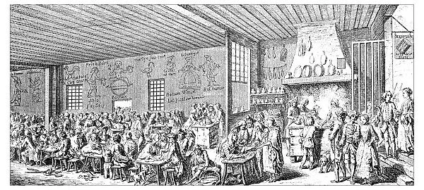 Antique illustration of restaurant