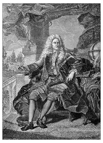 Antique illustration of Samuel Bernard