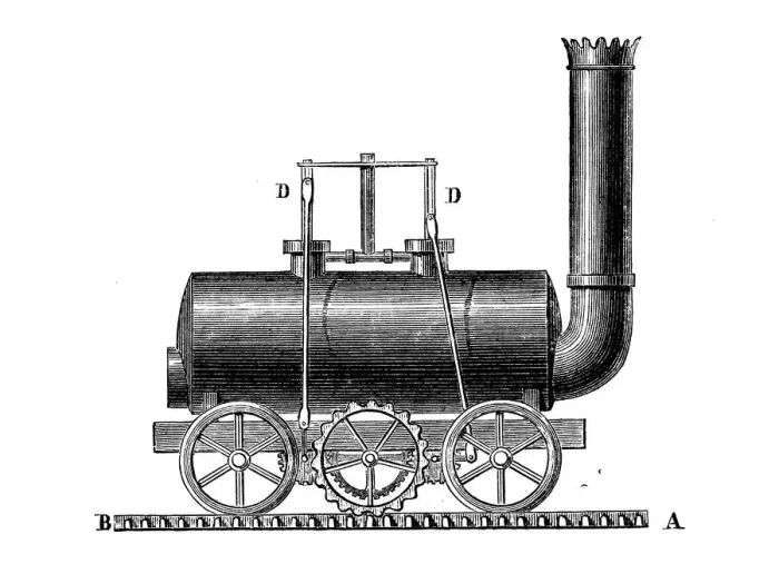 Framed Print : Antique illustration of scientific discoveries: Steam power locomotive Framed Print : Antique illustration of scientific discoveries: Steam power locomotive