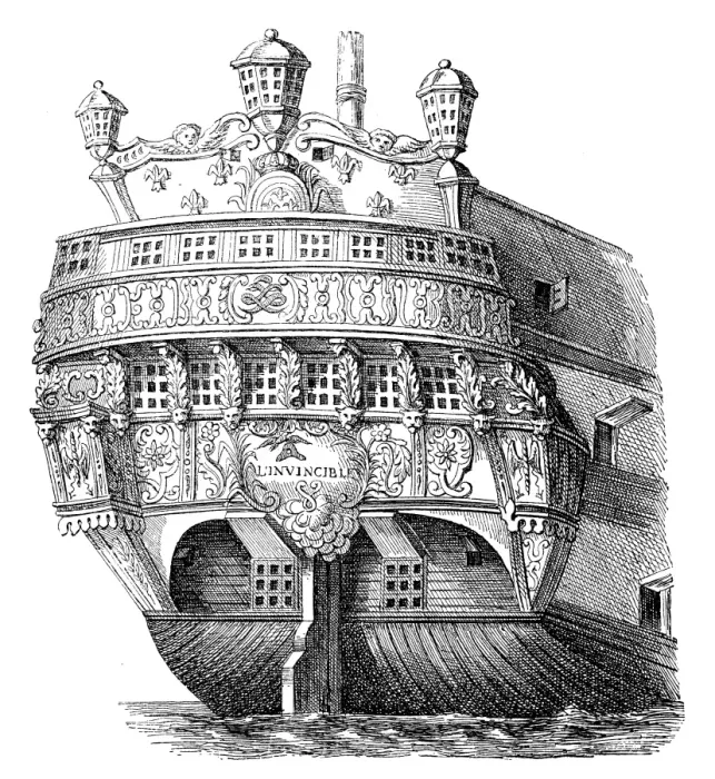Framed Print : Antique illustration of ship