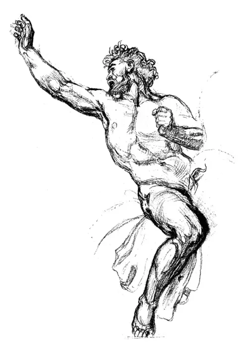 Framed Print : Antique illustration of sketch of Attilas body Framed Print : Antique illustration of sketch of Attilas body