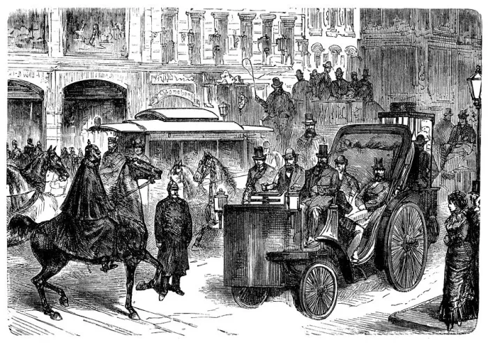 Framed Print : Antique illustration of steam and gas vehicles Framed Print : Antique illustration of steam and gas vehicles
