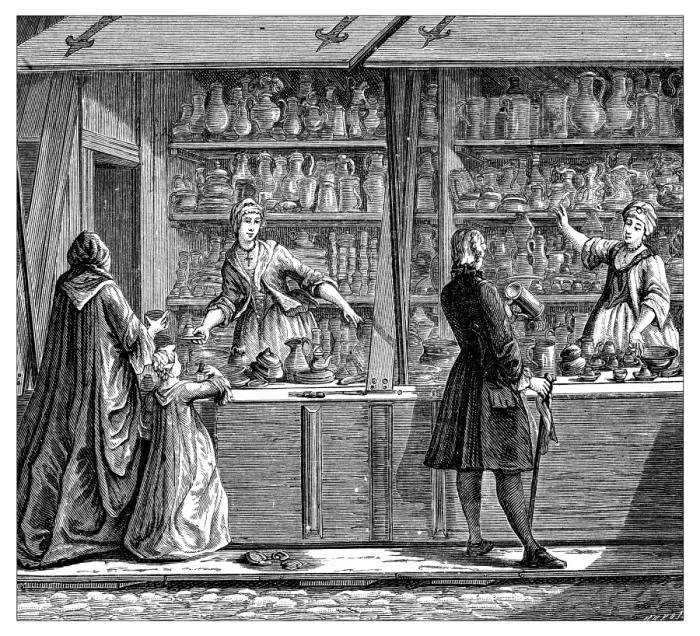 Framed Print : Antique illustration of store Framed Print : Antique illustration of store