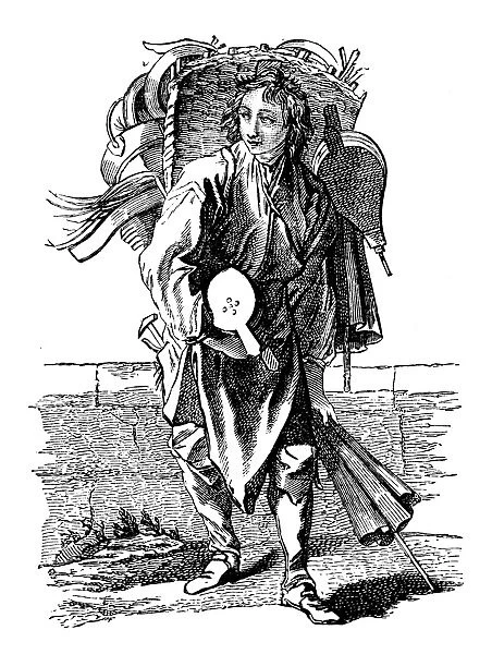 Antique illustration of street vendor