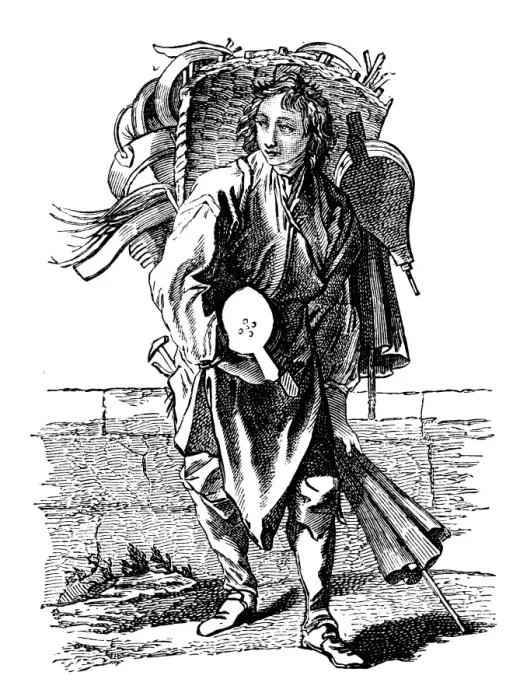 Framed Print : Antique illustration of street vendor Framed Print : Antique illustration of street vendor