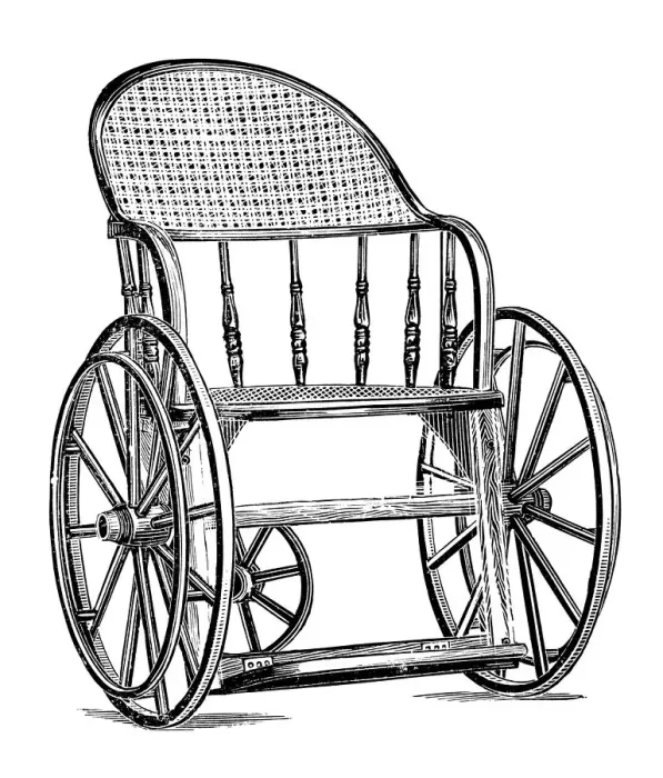 Framed Print : Antique illustration: Wheelchair Framed Print : Antique illustration: Wheelchair