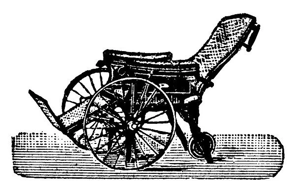 Antique illustration: Wheelchair