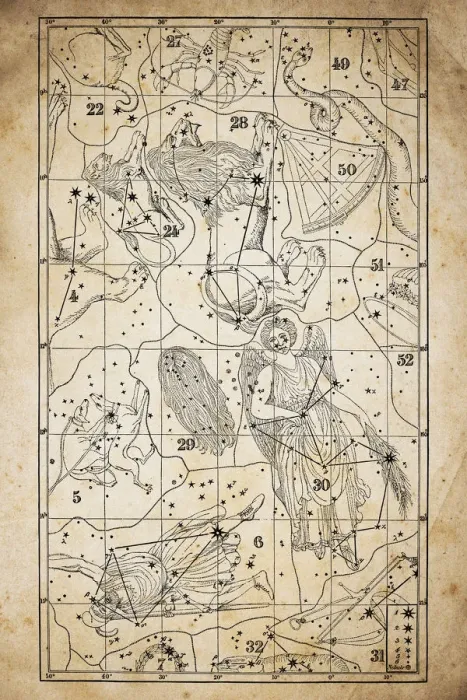 Framed Print : Antique illustration on yellow aged paper: zodiac astrology constellations (series 12) Framed Print : Antique illustration on yellow aged paper: zodiac astrology constellations (series 12)