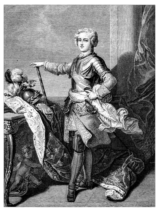 Framed Print : Antique illustration of young Louis XV Framed Print : Antique illustration of young Louis XV