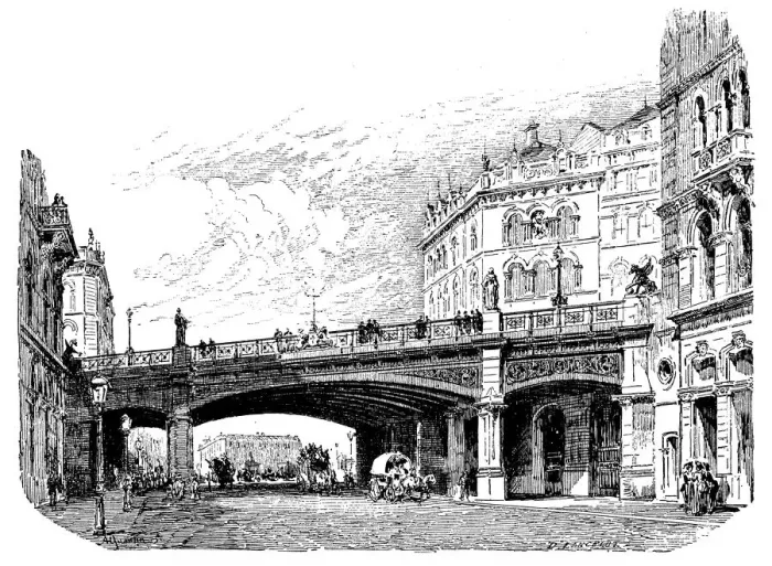 Framed Print : Antique illustrations of England, Scotland and Ireland: Holborn Viaduct Framed Print : Antique illustrations of England, Scotland and Ireland: Holborn Viaduct