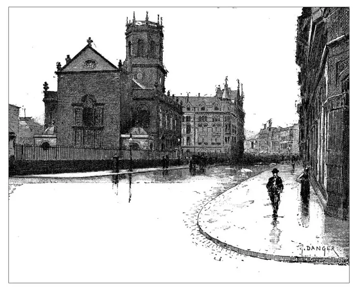 Framed Print : Antique illustrations of England, Scotland and Ireland: St Nicholas church, Liverpool