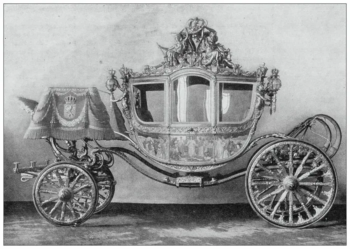 Framed Print : Antique image from British magazine: Crowning of the Queen Wilhelmina of Holland, State carriage