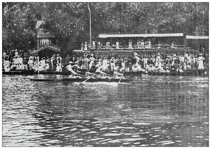 Framed Print : Antique image from British magazine: Henley rowing competition Framed Print : Antique image from British magazine: Henley rowing competition