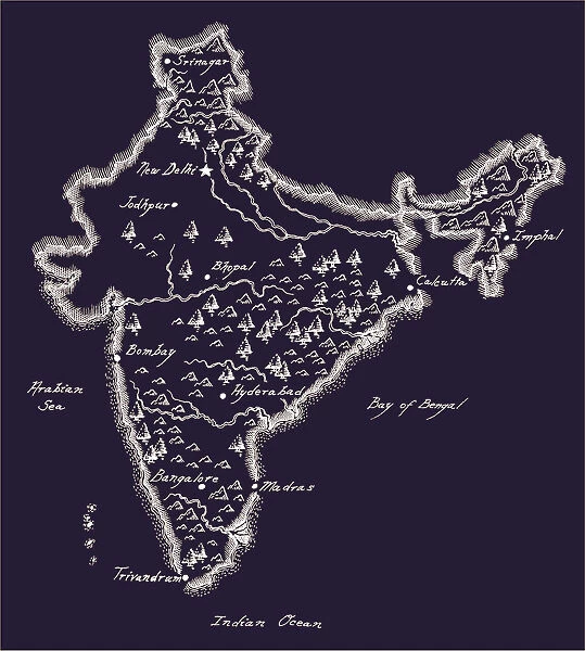 Antique India Map