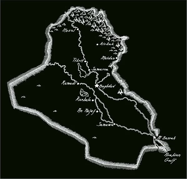 Antique Iraq Map