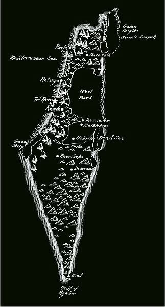 Antique Israel Map
