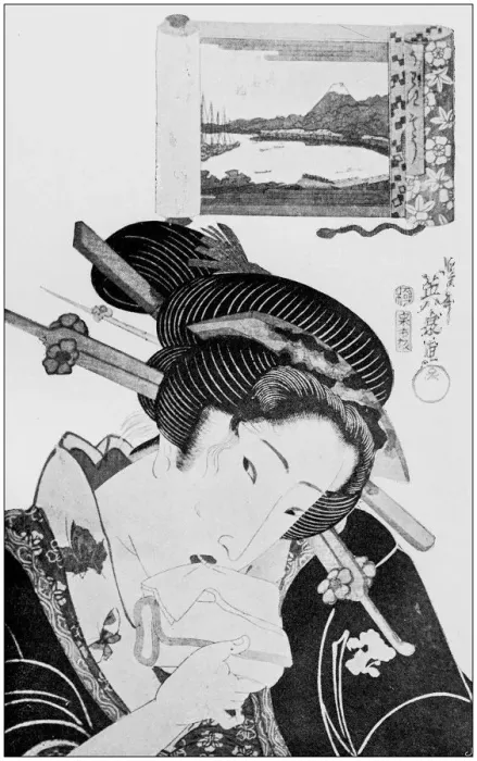 Framed Print : Antique Japanese Illustration: woman by Yeisen Framed Print : Antique Japanese Illustration: woman by Yeisen