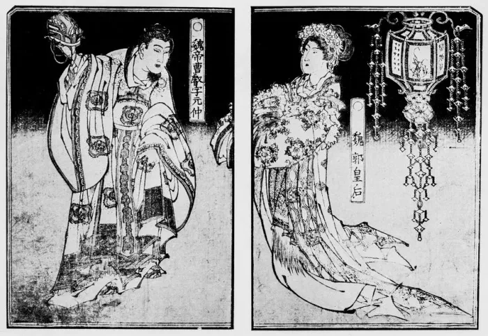 Framed Print : Antique Japanese Illustration: Women by Hokusai