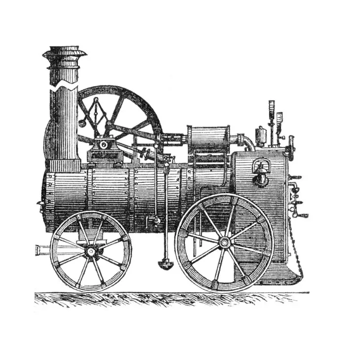 Framed Print : Antique locomotive illustration 1888