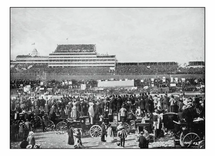 Framed Print : Antique London's photographs: Derby day at Epsom
